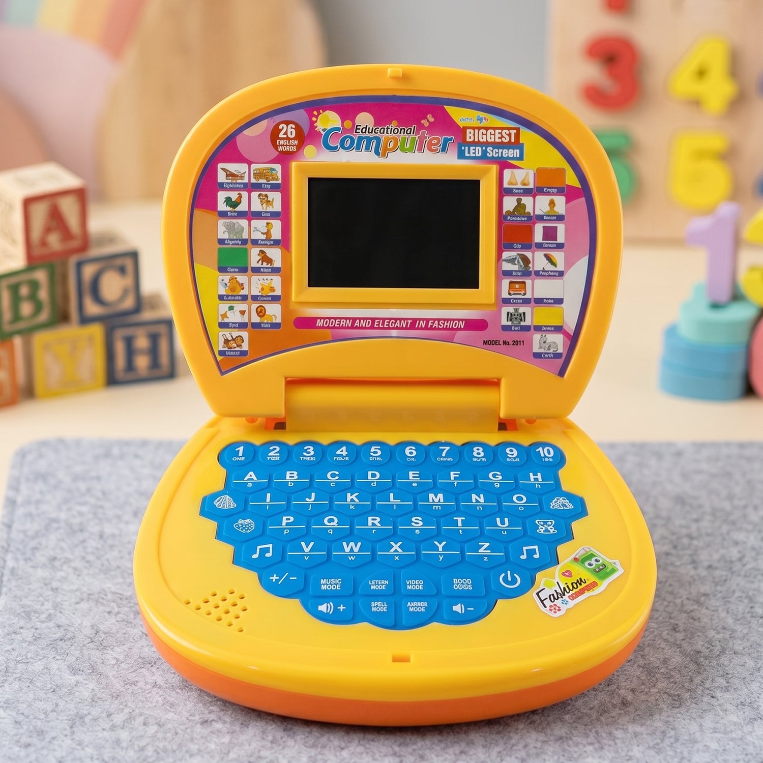Kids Educational Laptop Learning Toy With Numbers Alphabets Music For Kids (1 Pc)
