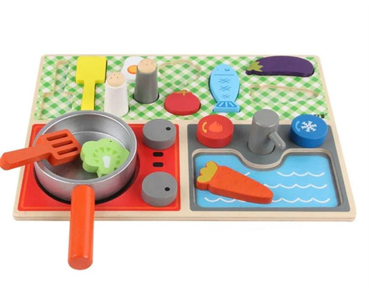 Wooden kitchen set