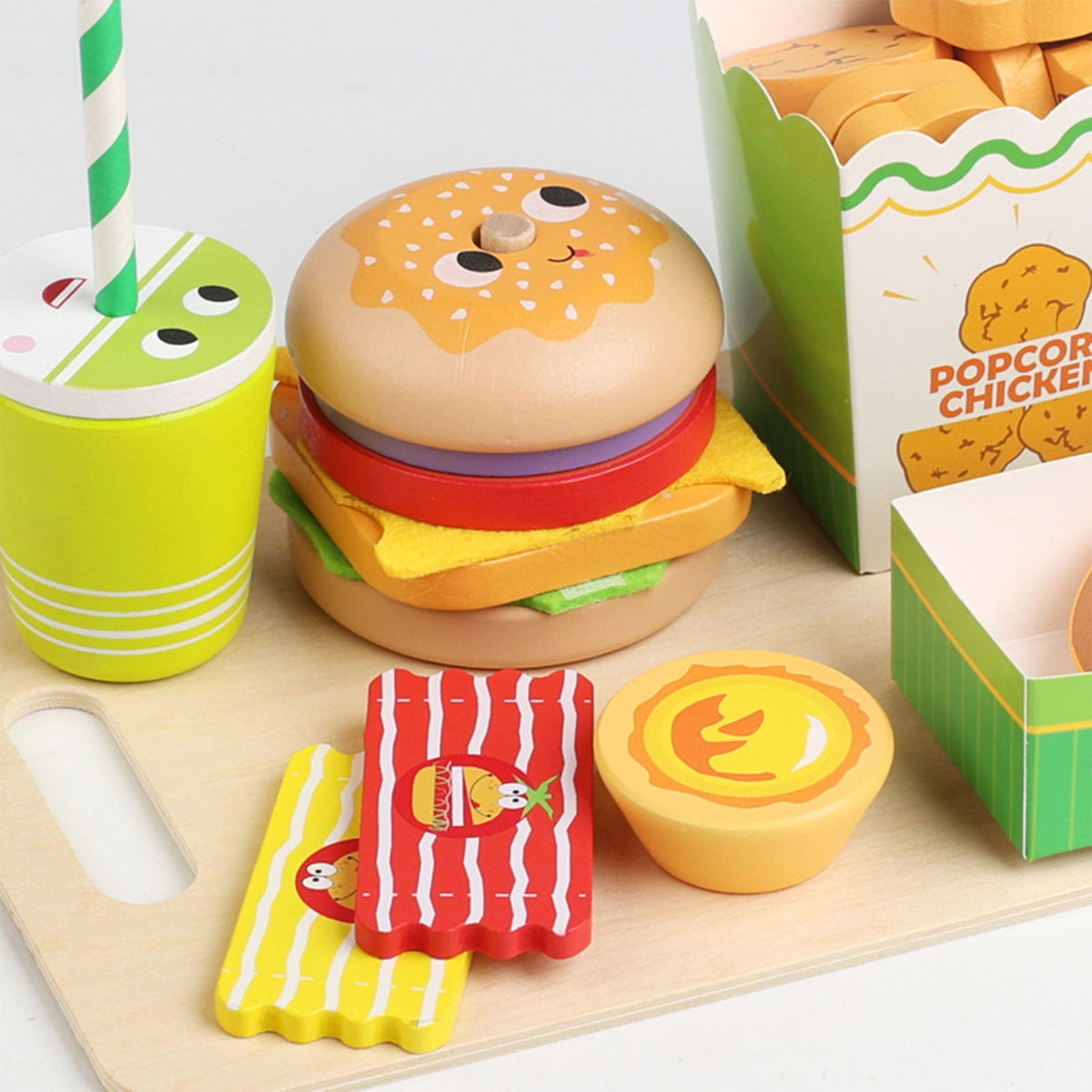 Wooden Hamburger Stacking Toy
