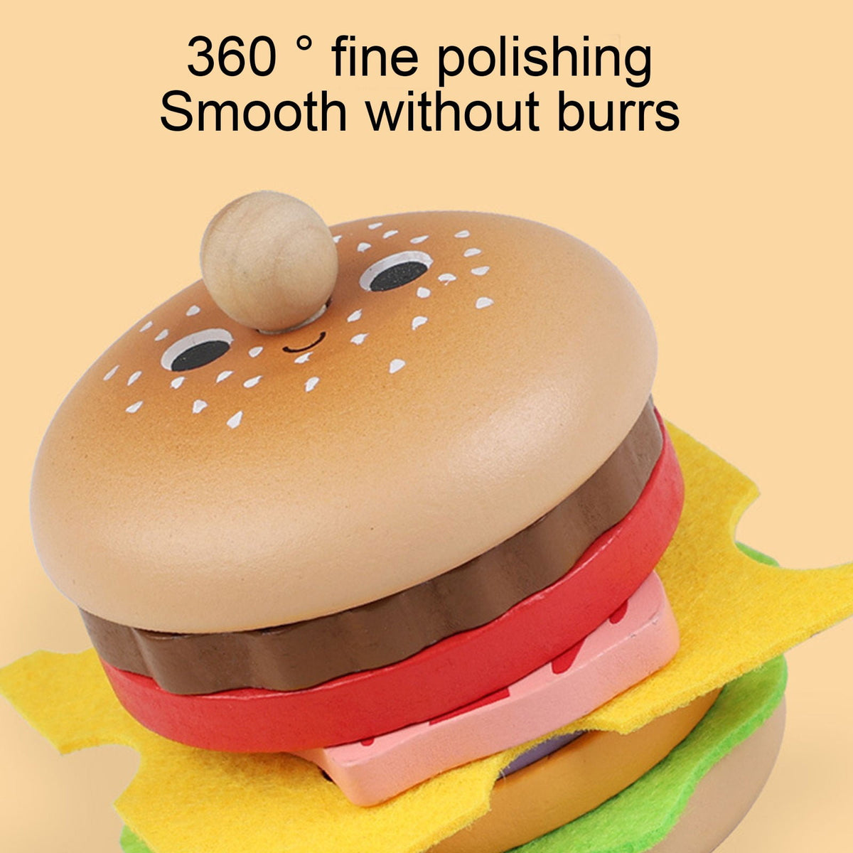Wooden Hamburger Stacking Toy