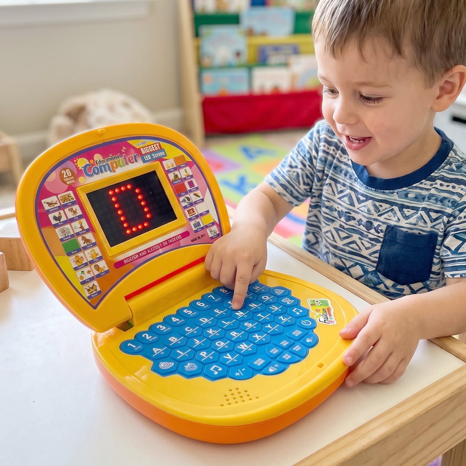 Kids Educational Laptop Learning Toy With Numbers Alphabets Music For Kids (1 Pc)
