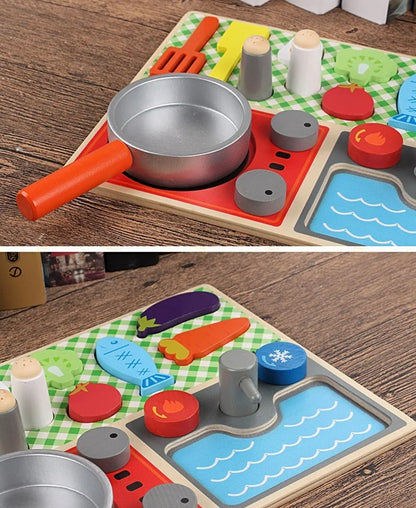 Wooden kitchen set